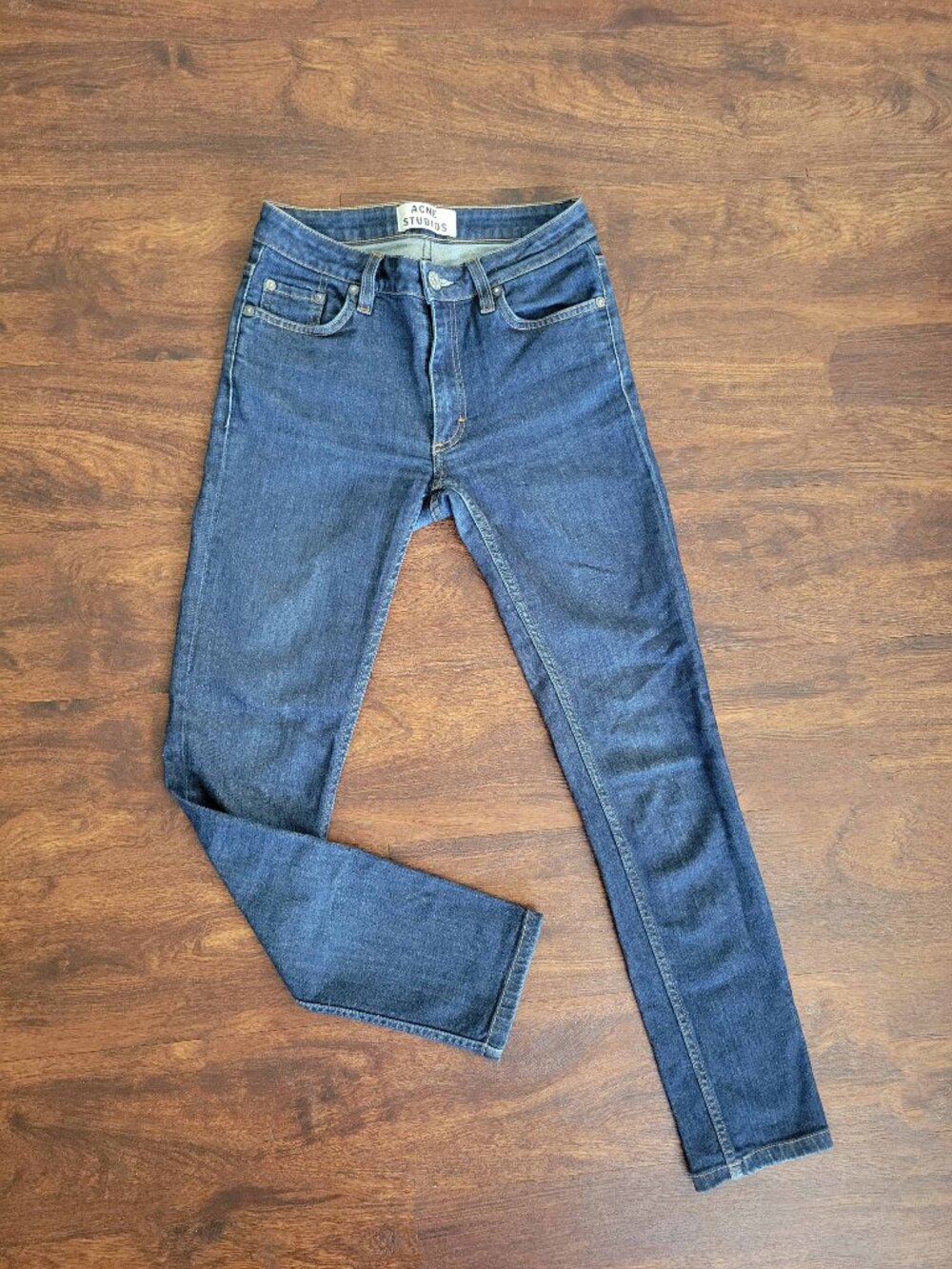 Acne Studios Flex & Raw Denim Straight Leg Indigo Jeans Made in Italy 26x32